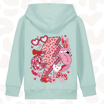 Girls Graphic Hoodie - leopard lightning bolt - 6 hoodie colour options