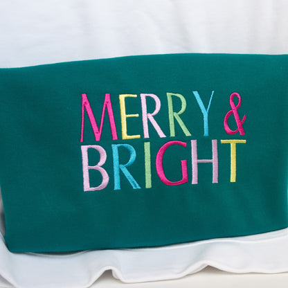 Merry & Bright Bold text unisex Adult Christmas Jumper sizes up to 5XL