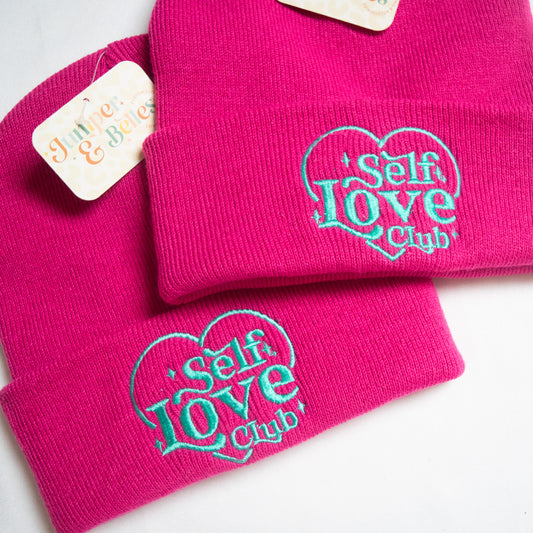 self love club beanie - one size children to adult