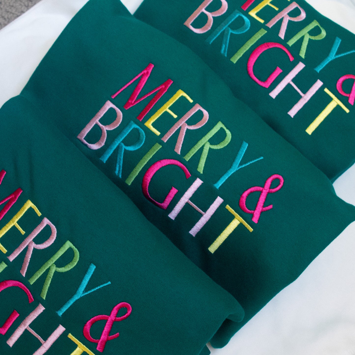 Merry & Bright Bold text unisex Adult Christmas Jumper sizes up to 5XL