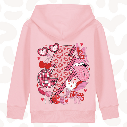 Girls Graphic Hoodie - leopard lightning bolt - 6 hoodie colour options