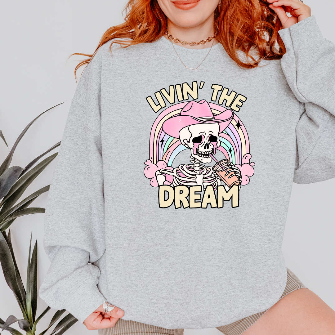 Livin the dream adult unisex printed sweater