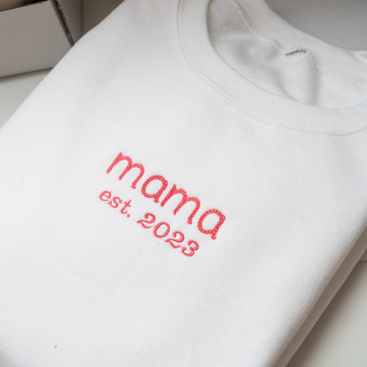 🕰️ Timeless Love: Mama's Year-Embroidered Sweaters 🌼