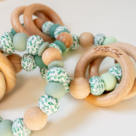 Non-Personalised Teething Rattle - The Botanical Leaves Collection