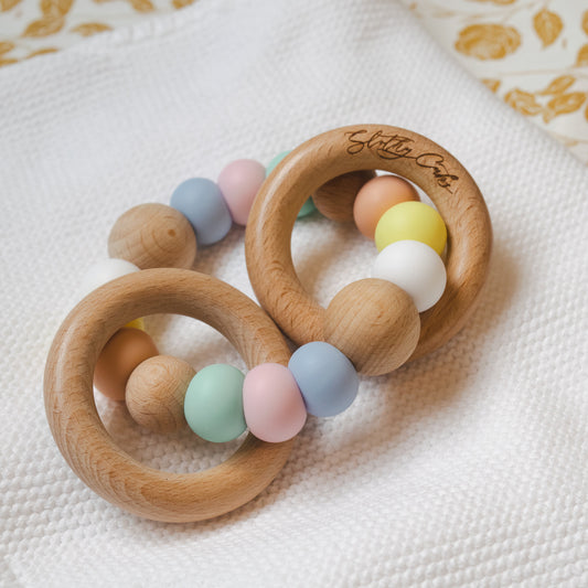 Teething Toy Rattle Baby Gift - Rainbow